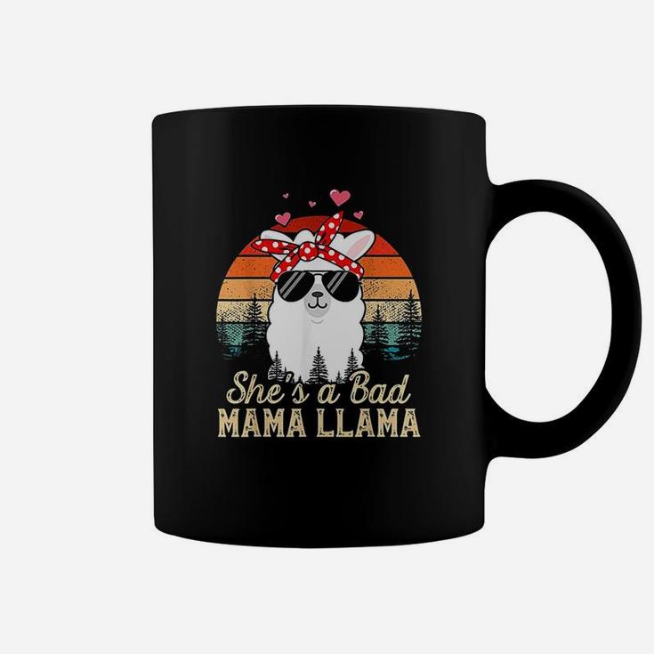 Vintage Sunset Shes A Bad Mama Llama Funny Mother Days Coffee Mug