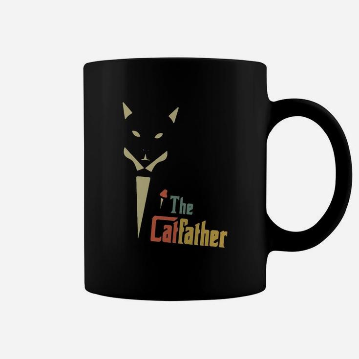 Vintage The Catfather Funny Cat Dad Father Of Cats Retro Sunset Kitty Kitten Lover Coffee Mug