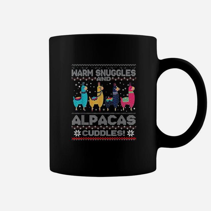 Warm Snuggles And Alpacas Cuddles Christmas Ugly Coffee Mug