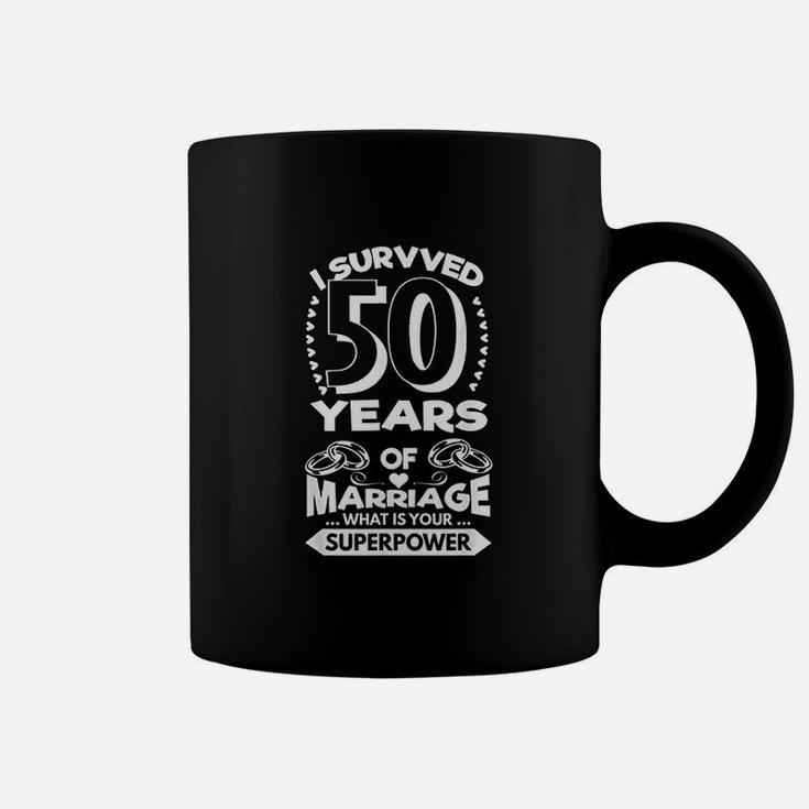 Wedding Anniversary I Survived 50 Years Of Marriage Coffee Mug
