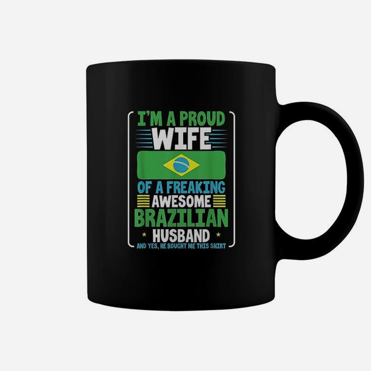 Wedding Gift Proud Wife Of Freakin Awesome Brazilian Husband Coffee Mug