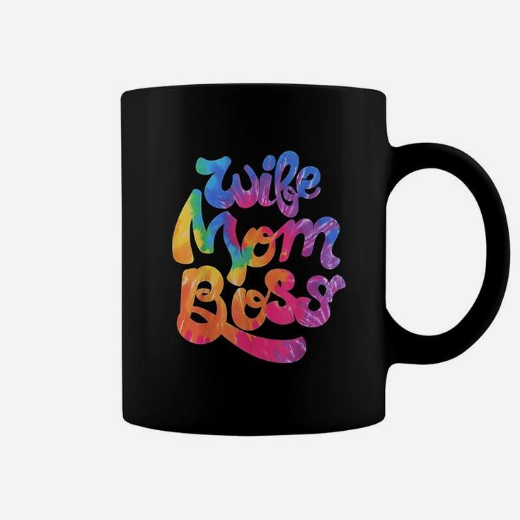 Wife Mom Boss Tie Dye Burst Coffee Mug