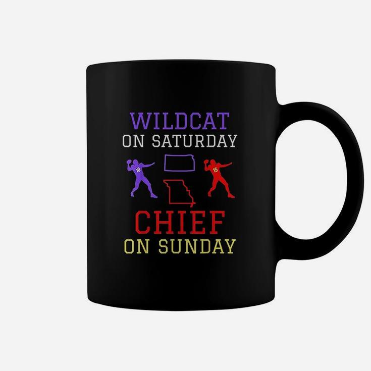 Wildcat On Saturday Chief On Sunday Kansas City Football Coffee Mug
