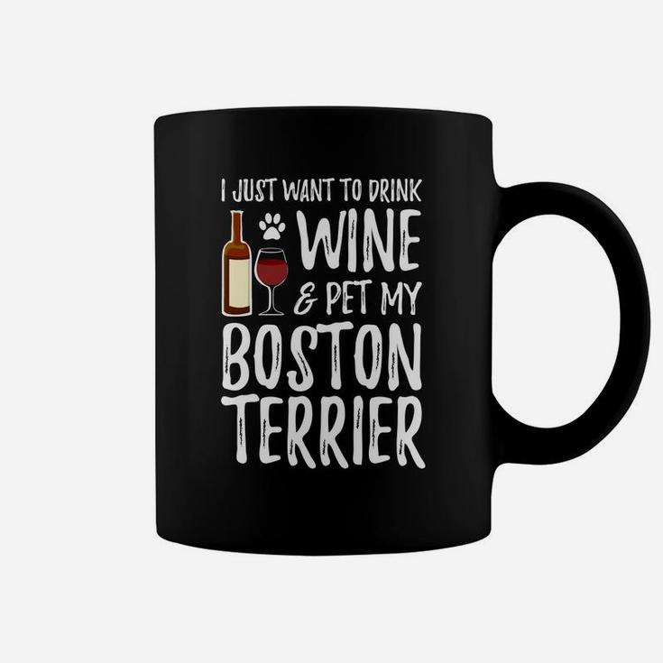 Wine And Boston Terrier For Boston Terrier Dog Mom Coffee Mug