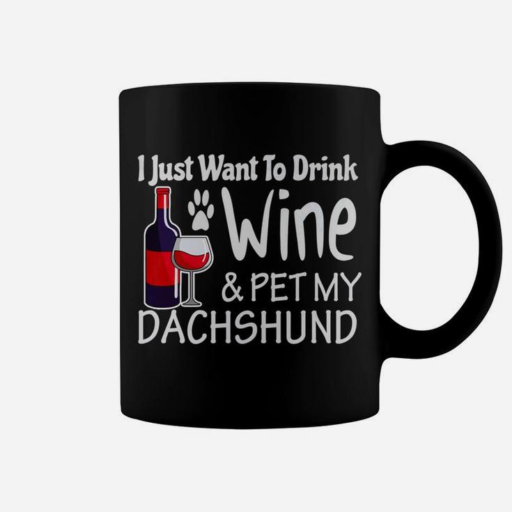 Wine And Hot Dogs Funny Dachshund Gifts For Dachshund Dad Coffee Mug