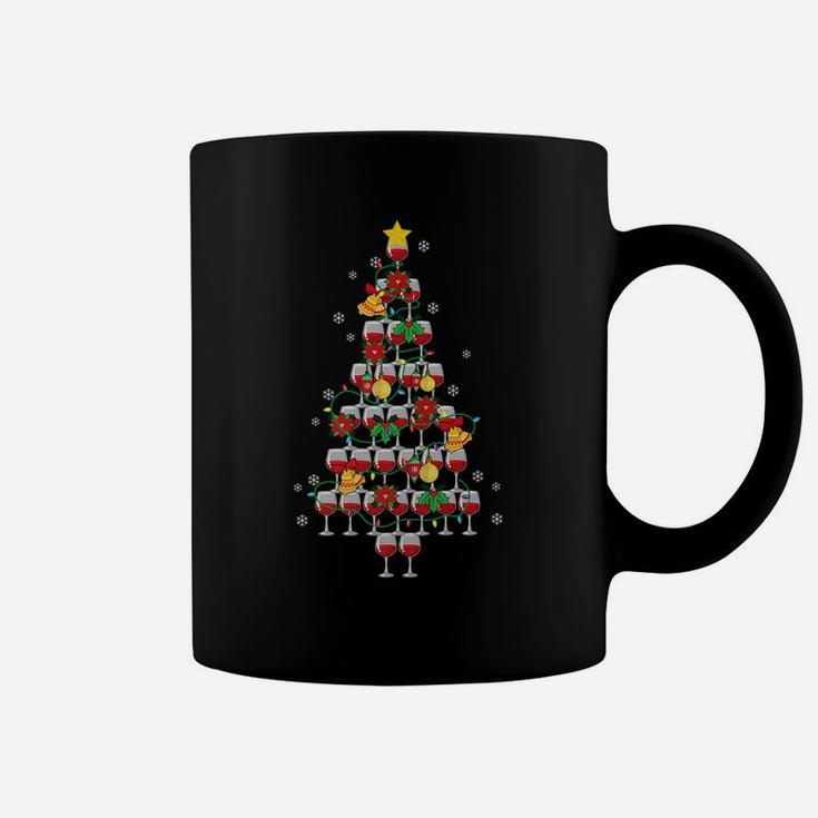 Wine Glass Christmas Tree Funny Holiday Gift Coffee Mug