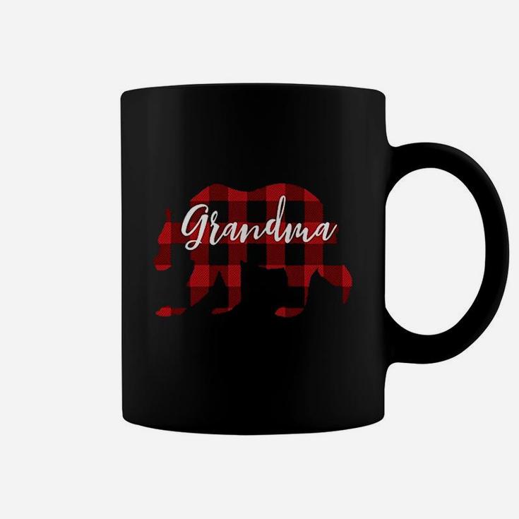 Women Grandma Bear Grandma Christmas Plaid Coffee Mug