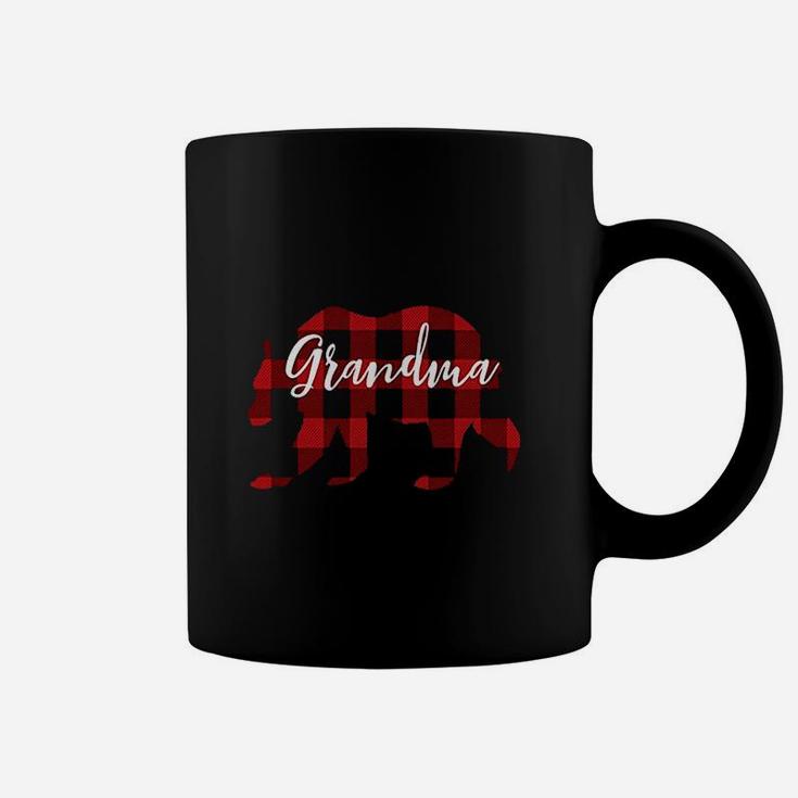 Women Grandma Bear Grandma Christmas Plaid Coffee Mug