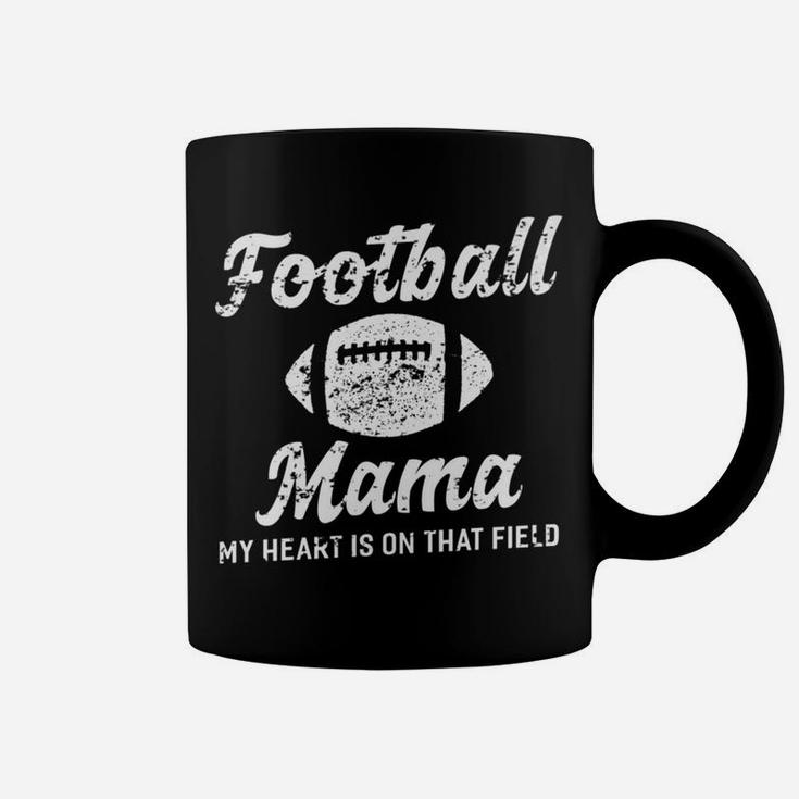 Womens Football Mama My Hear Cute Gift Mom Coffee Mug