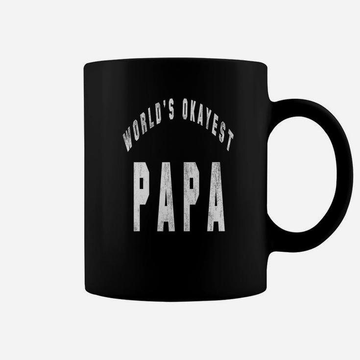 Worlds Okayest Papa, best christmas gifts for dad Coffee Mug