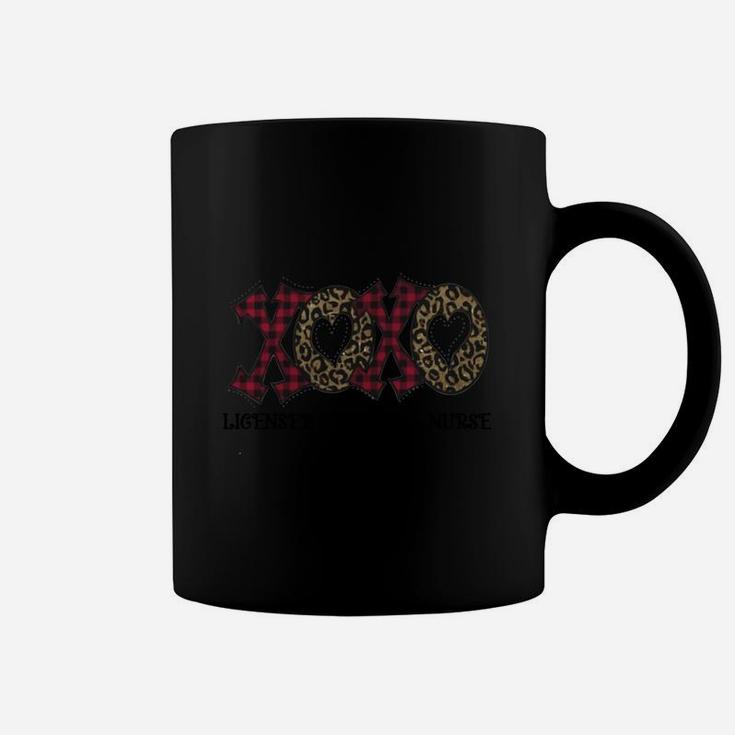 Xoxo Licensed Practical Nurse Red Buffalo Leopard Plaid Proud Nurse Job Title Coffee Mug
