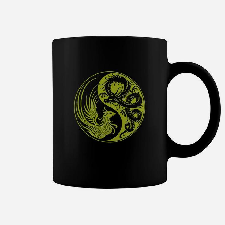 Yellow And Black Dragon Phoenix T Shirt Coffee Mug
