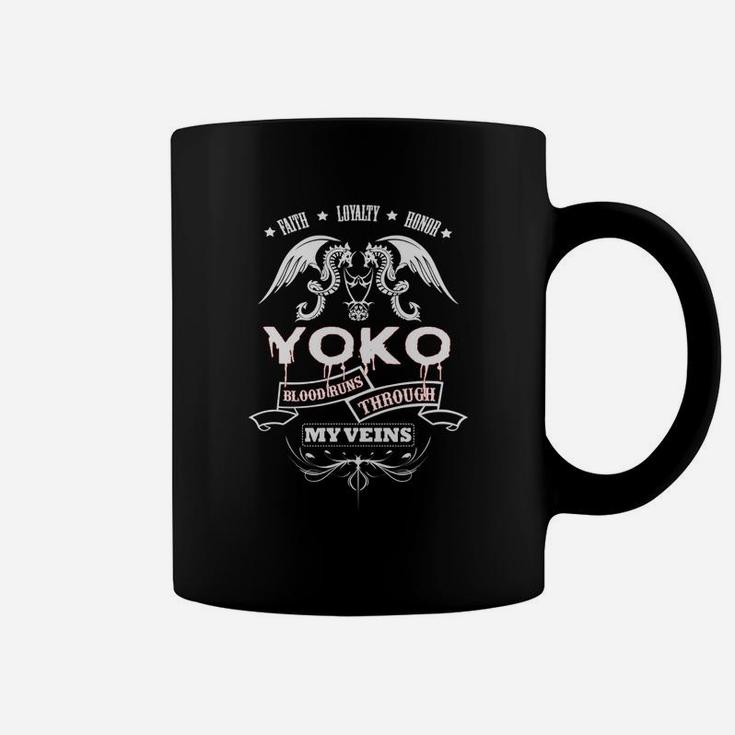 Yoko Blood Runs Through My Veins - Tshirt For Yoko Coffee Mug