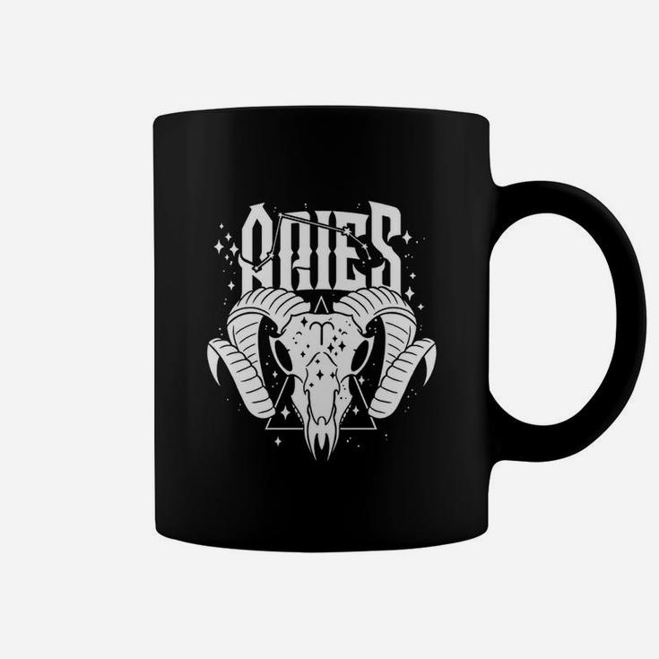Zodiac Signs Aries Skull Constellation Fire Coffee Mug