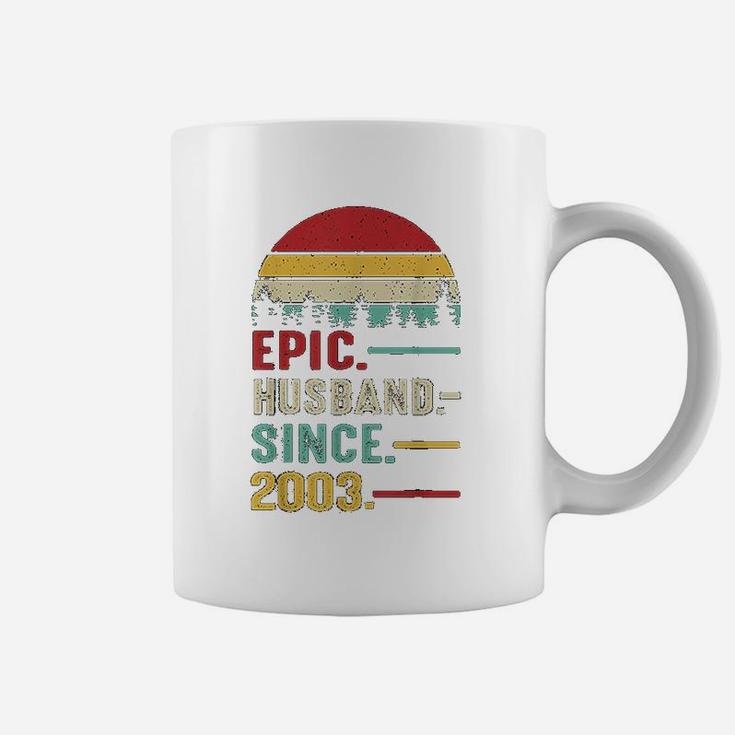18th Wedding Anniversary Gift Ideas Epic Husband Since 2003 Coffee Mug