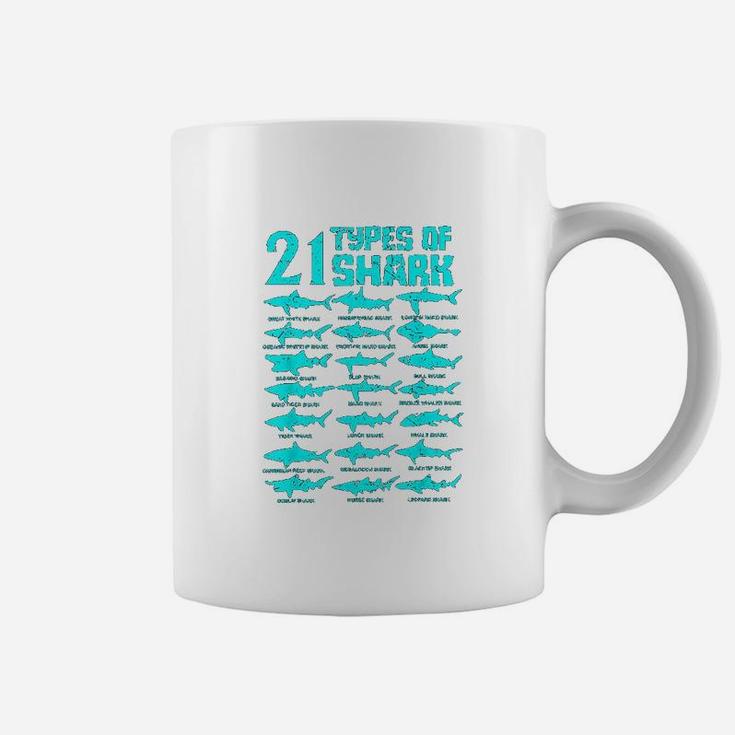 21 Types Of Shark Marine Biology Coffee Mug