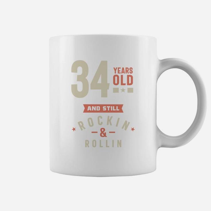 34 Years Old And Still Rocking And Rolling 2022 Coffee Mug