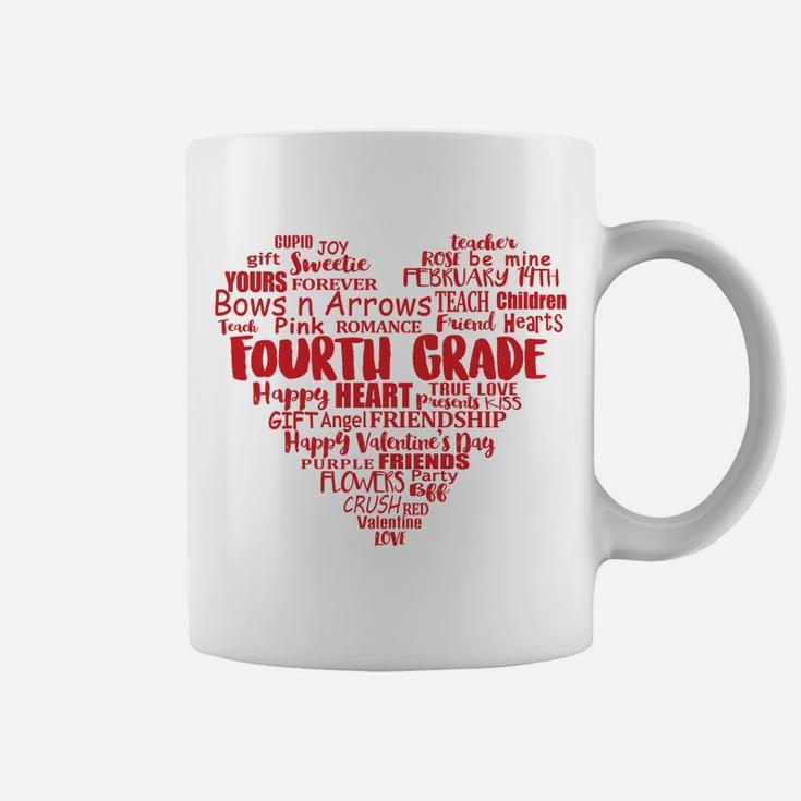 4th Grade Teacher Valentine Heart Gift Fourth Grade Coffee Mug