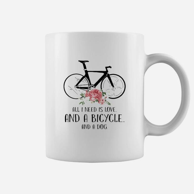 All I Need Is Love And A Bicycle And A Dog Coffee Mug