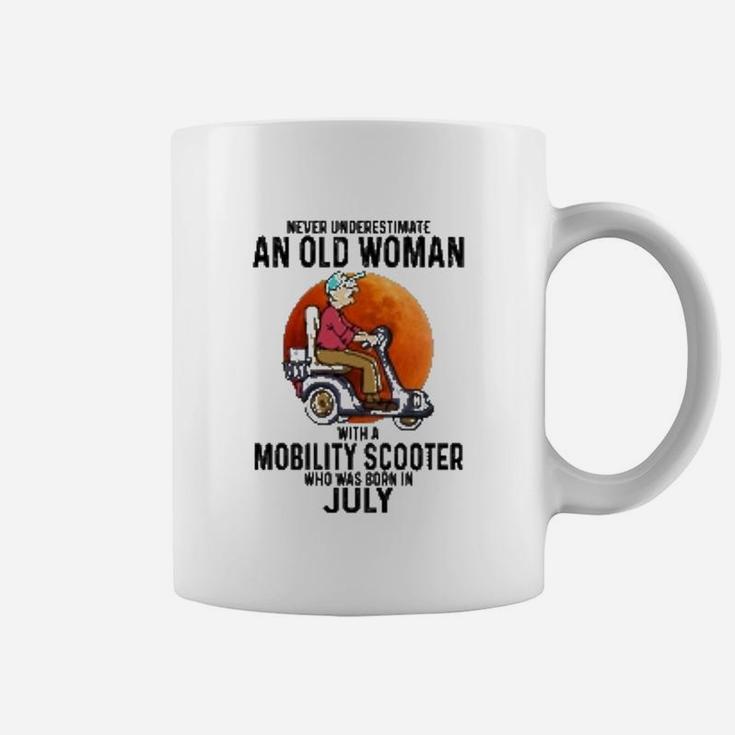 An Old Woman With Mobility Scooter Was Born In July Coffee Mug