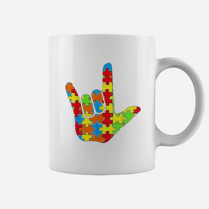 Asl Love Sign Language Autism Gift Awareness Support Coffee Mug