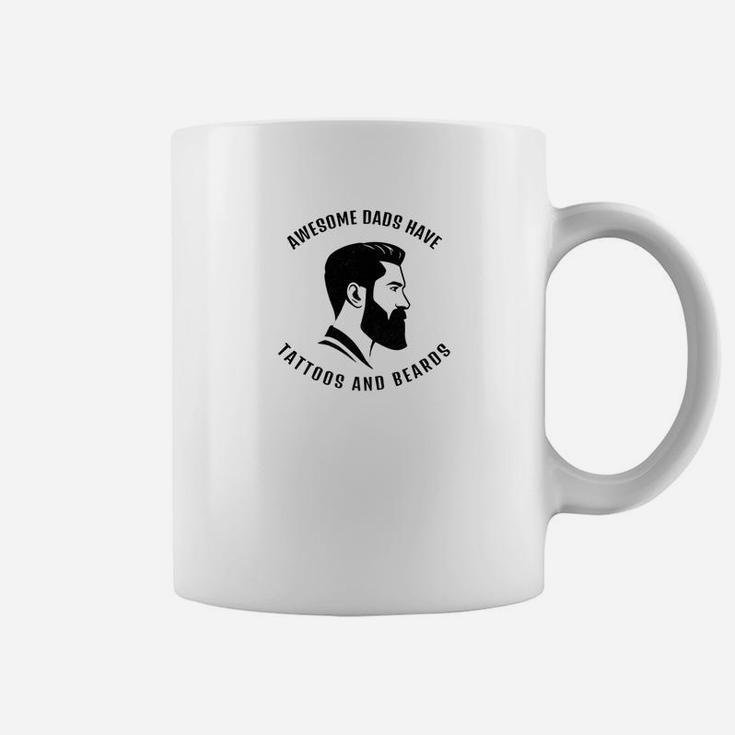 Awesome Dads Have Tattoos And Beards Funny Dad Gift Coffee Mug