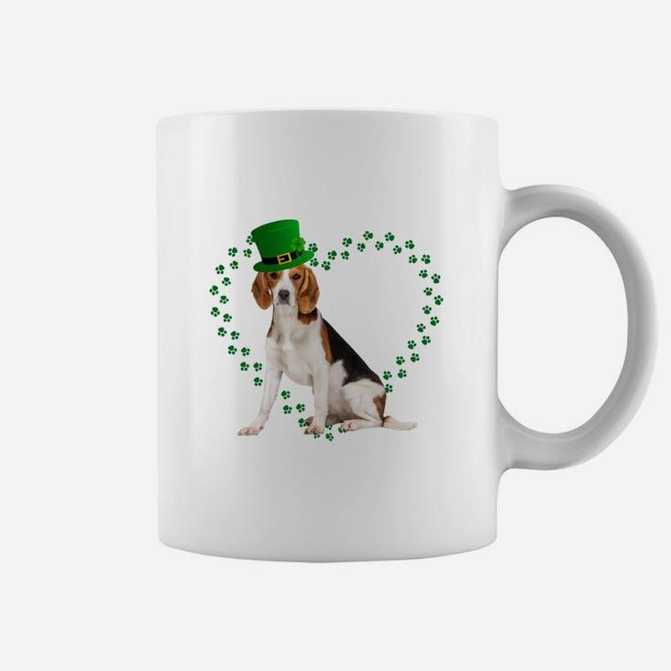 Beagle Heart Paw Leprechaun Hat Irish St Patricks Day Gift For Dog Lovers Coffee Mug