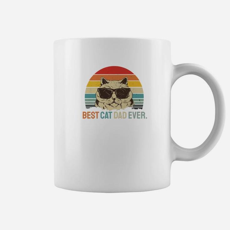 Best Cat Dad Ever Men Shirt Funny Vintage Cat Lover Apparel Coffee Mug