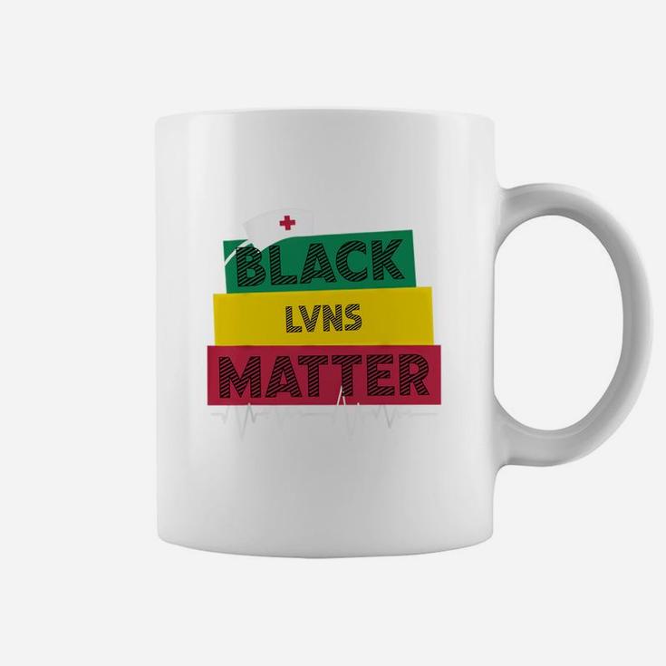 Black History Black Lvns Matter Proud Black Nurse Job Title Coffee Mug
