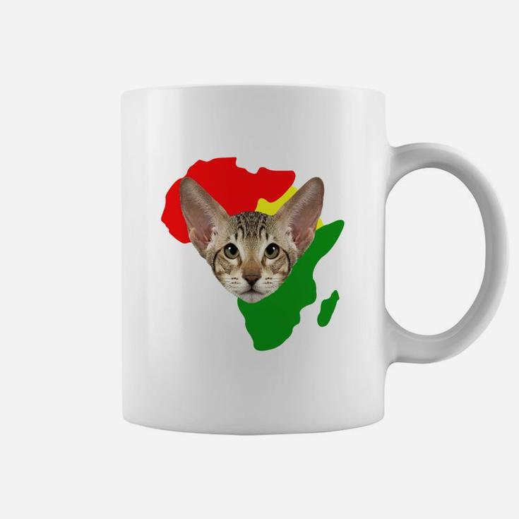 Black History Month African Map Oriental Shorthair Gift For Pet Lovers Proud Black Coffee Mug