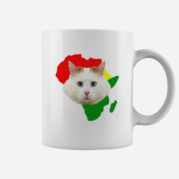 Black History Month African Map Turkish Van Gift For Pet Lovers Proud Black Coffee Mug