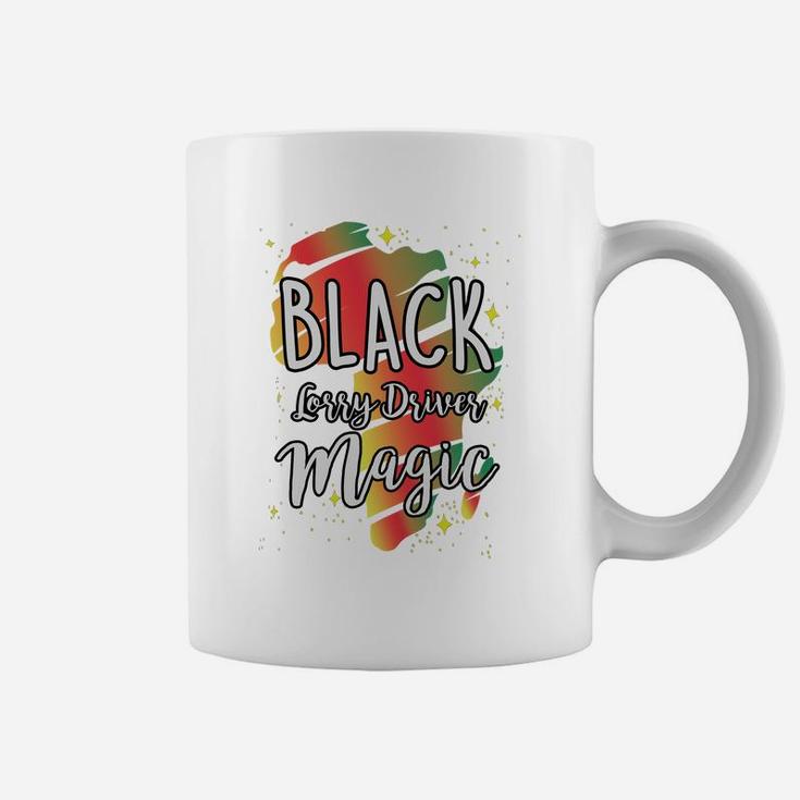 Black History Month Black Lorry Driver Magic Proud African Job Title Coffee Mug