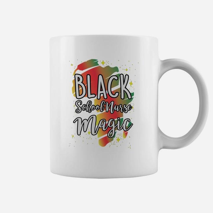 Black History Month Black School Nurse Magic Proud African Job Title Coffee Mug