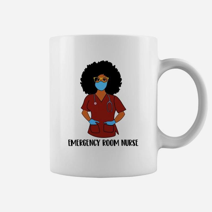 Black History Month Proud Emergency Room Nurse Awesome Nursing Job Title Coffee Mug