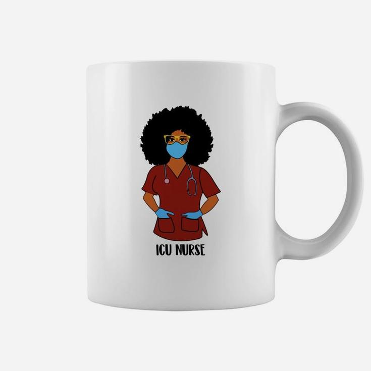 Black History Month Proud Icu Nurse Awesome Nursing Job Title Coffee Mug