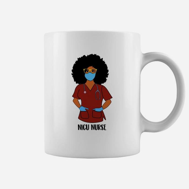 Black History Month Proud Nicu Nurse Awesome Nursing Job Title Coffee Mug