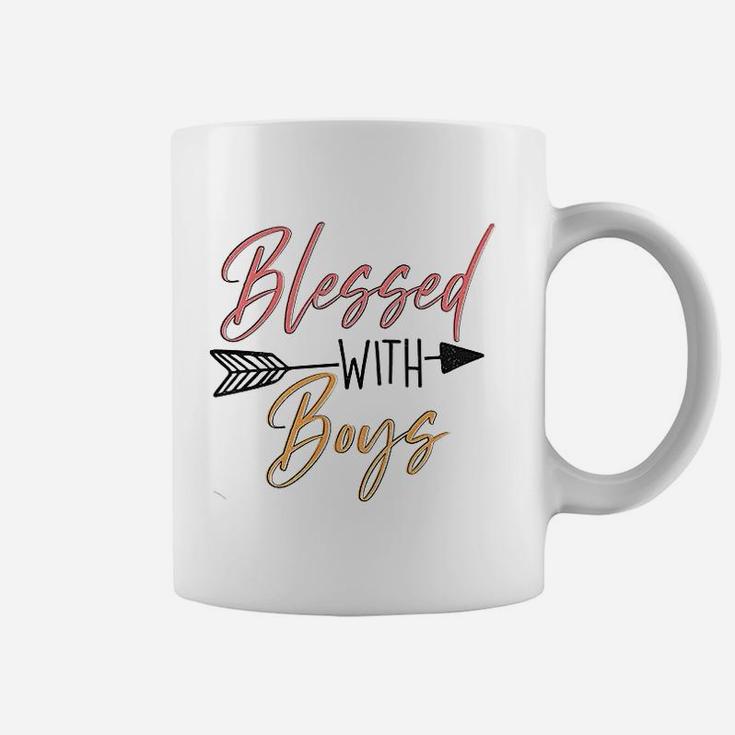 Blessed With Boys  Mom Of Boys Coffee Mug