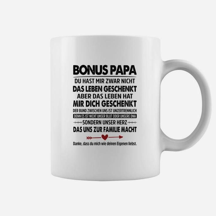 Bonus Papa Dankeschön Tassen, Herzerwärmender Spruch Design