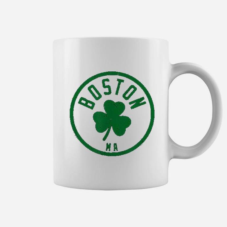 Boston Basketball Shamrock Massachusetts Vintage Coffee Mug