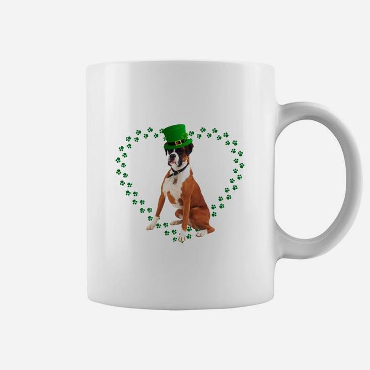 Boxer Heart Paw Leprechaun Hat Irish St Patricks Day Gift For Dog Lovers Coffee Mug