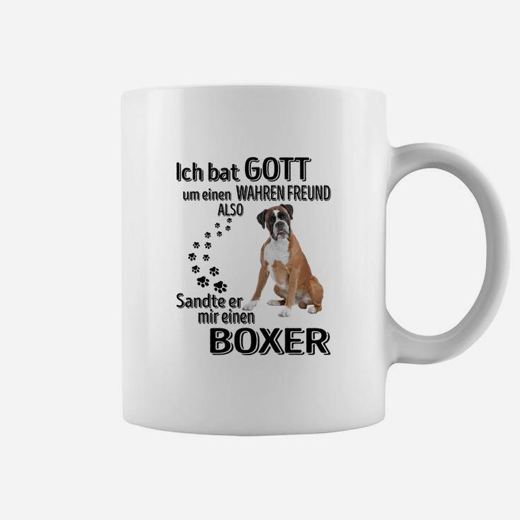 Boxer-Hund Herren Tassen: Wahrer Freund GOTT sandte BOXER