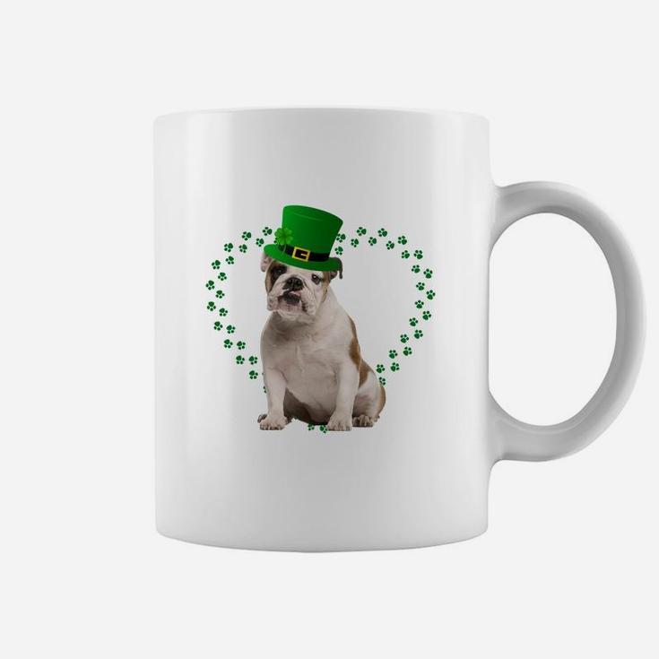 Bulldog Heart Paw Leprechaun Hat Irish St Patricks Day Gift For Dog Lovers Coffee Mug