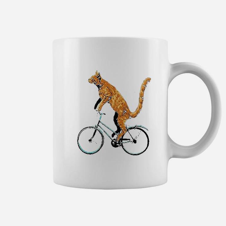 Cat Riding Bicycle Funny Cat For A Cyclist Coffee Mug
