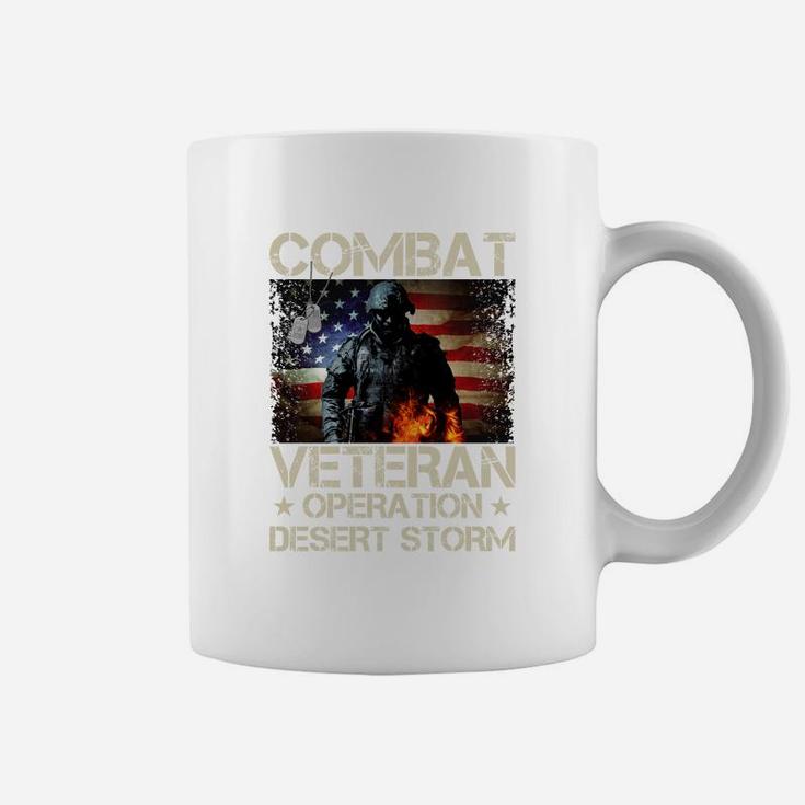 Combat Veteran Operation Desert Strom American Flag Coffee Mug