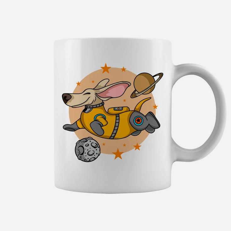 Corgi Flying In Space Cartoon Astronaut Gift Idea Coffee Mug