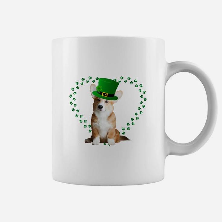 Corgi Heart Paw Leprechaun Hat Irish St Patricks Day Gift For Dog Lovers Coffee Mug