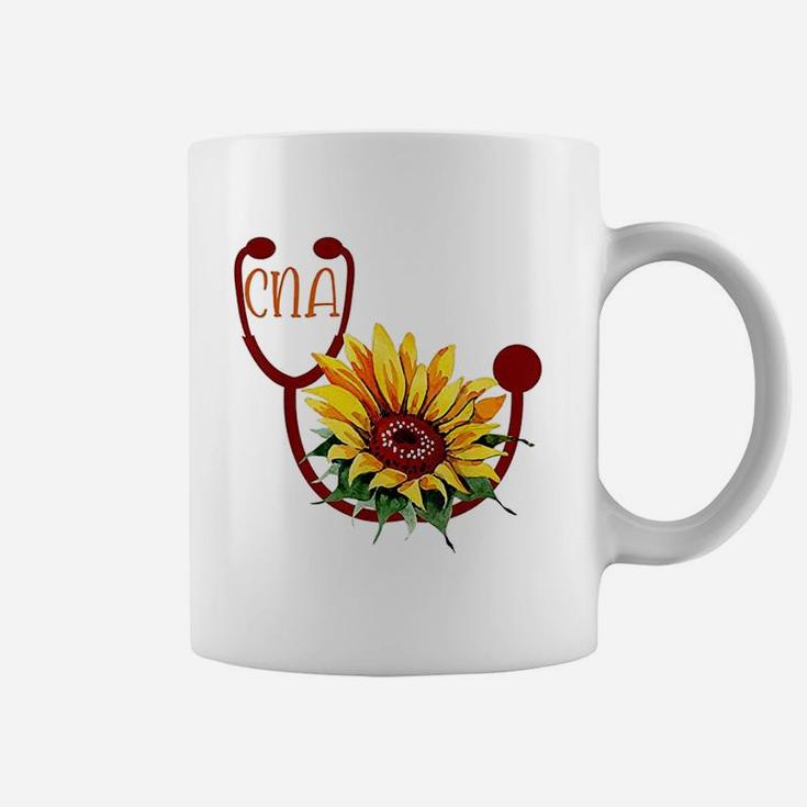 Cute Cna Certified Nursing Assistant Sunflower Coffee Mug
