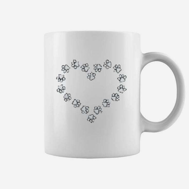 Cute Dog Paws Print Dog Gifts Paw Print Ornament Heart Love Coffee Mug