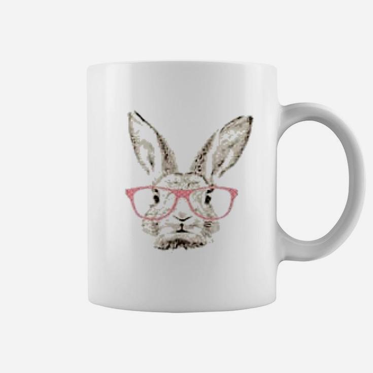 Cute Easter Bunny Rabbit Pink Glasses Hipster Coffee Mug