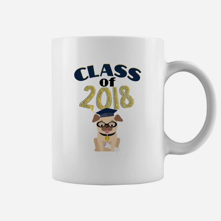Cute Pug Class Of 2018 Graduation High School Gift T-Shirt - Seseable